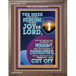 THE JOY OF THE LORD SHALL ABOUND BOUNTIFULLY IN THE MEEK  Righteous Living Christian Picture  GWMARVEL11912  "31X36"