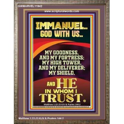 IMMANUEL GOD WITH US MY GOODNESS MY FORTRESS MY HIGH TOWER MY DELIVERER MY SHIELD  Children Room Wall Portrait  GWMARVEL11942  "31X36"