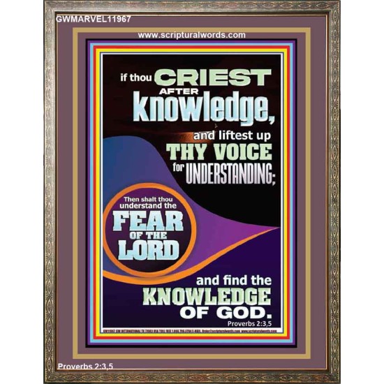 FIND THE KNOWLEDGE OF GOD  Bible Verse Art Prints  GWMARVEL11967  