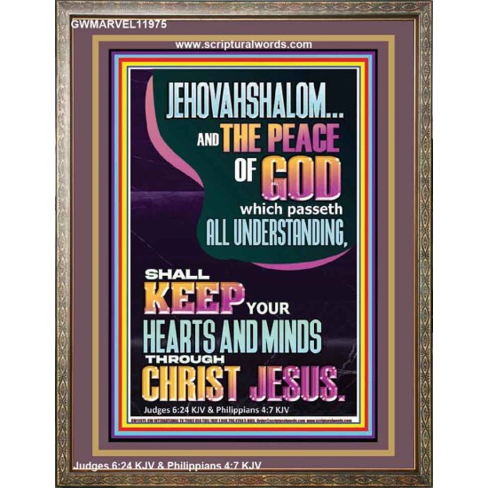 JEHOVAH SHALOM SHALL KEEP YOUR HEARTS AND MINDS THROUGH CHRIST JESUS  Scriptural Décor  GWMARVEL11975  