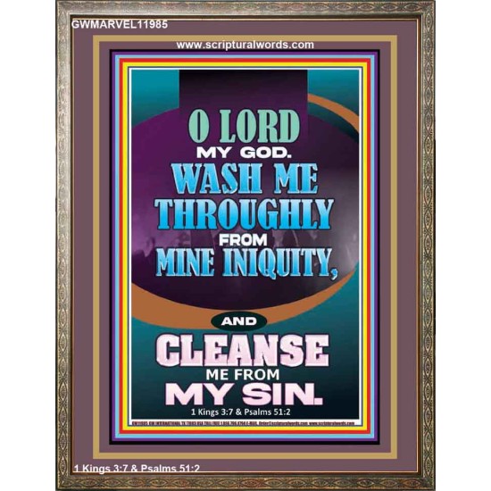 WASH ME THOROUGLY FROM MINE INIQUITY  Scriptural Verse Portrait   GWMARVEL11985  