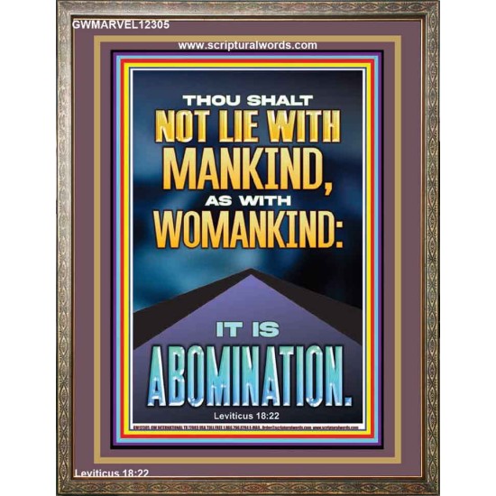 NEVER LIE WITH MANKIND AS WITH WOMANKIND IT IS ABOMINATION  Décor Art Works  GWMARVEL12305  