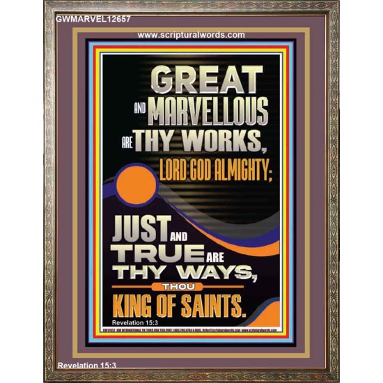 JUST AND TRUE ARE THY WAYS THOU KING OF SAINTS  Eternal Power Picture  GWMARVEL12657  