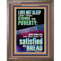 LOVE NOT SLEEP LEST THOU COME TO POVERTY  Unique Power Bible Portrait  GWMARVEL12681  "31X36"