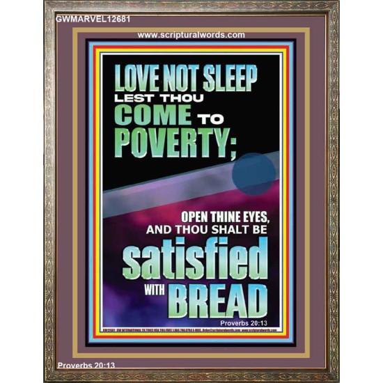 LOVE NOT SLEEP LEST THOU COME TO POVERTY  Unique Power Bible Portrait  GWMARVEL12681  