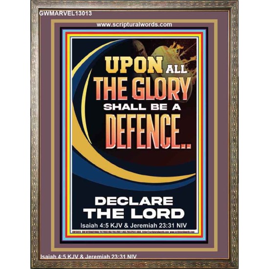 THE GLORY OF GOD SHALL BE THY DEFENCE  Bible Verse Portrait  GWMARVEL13013  