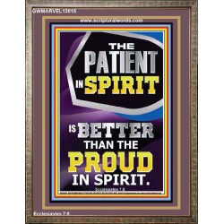 THE PATIENT IN SPIRIT IS BETTER THAN THE PROUD IN SPIRIT  Scriptural Portrait Signs  GWMARVEL13018  