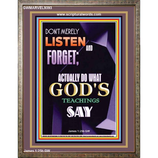 DO WHAT GOD'S TEACHINGS SAY  Children Room Portrait  GWMARVEL9393  