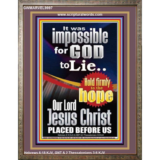 IMPOSSIBLE FOR GOD TO LIE  Children Room Portrait  GWMARVEL9997  