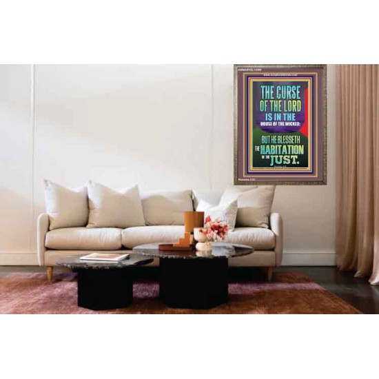 THE LORD BLESSED THE HABITATION OF THE JUST  Large Scriptural Wall Art  GWMARVEL12399  