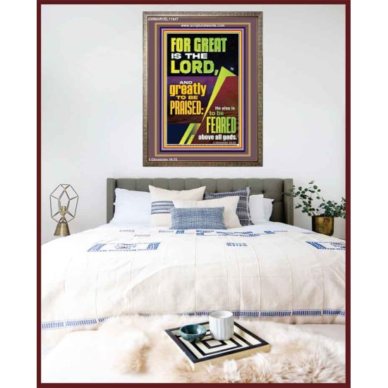 THE LORD IS GREATLY TO BE PRAISED  Custom Inspiration Scriptural Art Portrait  GWMARVEL11847  