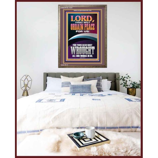 ORDAIN PEACE FOR US O LORD  Christian Wall Art  GWMARVEL12291  