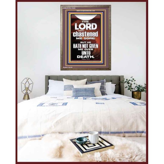 THE LORD HAS NOT GIVEN ME OVER UNTO DEATH  Contemporary Christian Wall Art  GWMARVEL13045  