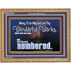 THY WONDERFUL WORKS WHICH THOU HAST DONE CANNOT BE NUMBERED  Custom Inspiration Bible Verse Wooden Frame  GWMS10323  
