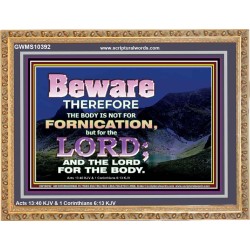 YOUR BODY IS NOT FOR FORNICATION   Ultimate Power Wooden Frame  GWMS10392  