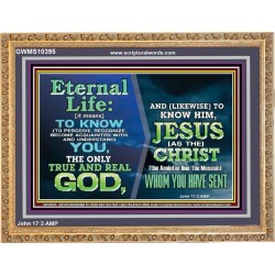 ETERNAL LIFE IS TO KNOW AND DWELL IN HIM CHRIST JESUS  Church Wooden Frame  GWMS10395  "34x28"