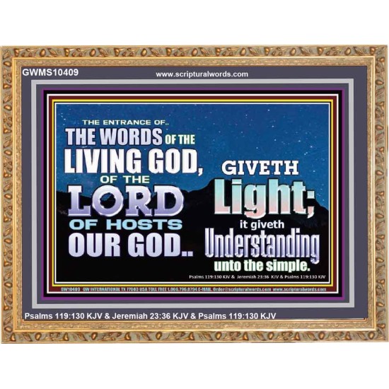 THE WORDS OF LIVING GOD GIVETH LIGHT  Unique Power Bible Wooden Frame  GWMS10409  