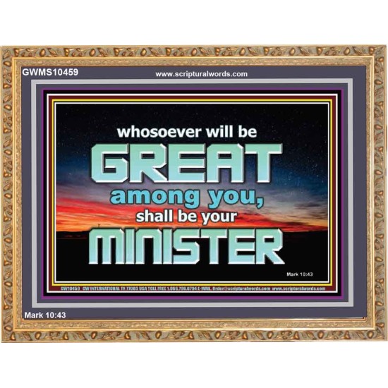 HUMILITY AND SERVICE BEFORE GREATNESS  Encouraging Bible Verse Wooden Frame  GWMS10459  