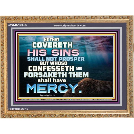 HE THAT COVERETH HIS SIN SHALL NOT PROSPER  Contemporary Christian Wall Art  GWMS10466  