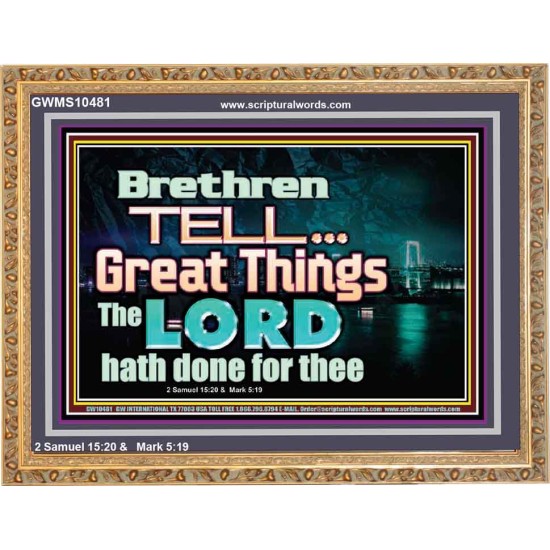 THE LORD DOETH GREAT THINGS  Bible Verse Wooden Frame  GWMS10481  