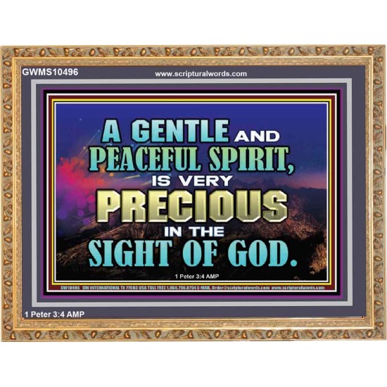GENTLE AND PEACEFUL SPIRIT VERY PRECIOUS IN GOD SIGHT  Bible Verses to Encourage  Wooden Frame  GWMS10496  