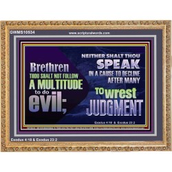 DO NOT FOLLOW MULTITUDE TO DO EVIL  Eternal Power Wooden Frame  GWMS10534  "34x28"