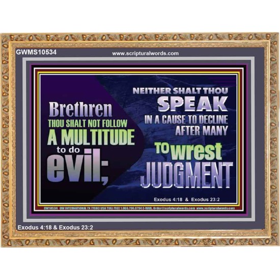 DO NOT FOLLOW MULTITUDE TO DO EVIL  Eternal Power Wooden Frame  GWMS10534  