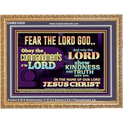 OBEY THE COMMANDMENT OF THE LORD  Contemporary Christian Wall Art Wooden Frame  GWMS10539  "34x28"