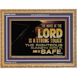 THE NAME OF THE LORD IS A STRONG TOWER  Contemporary Christian Wall Art  GWMS10542  "34x28"