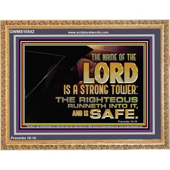 THE NAME OF THE LORD IS A STRONG TOWER  Contemporary Christian Wall Art  GWMS10542  