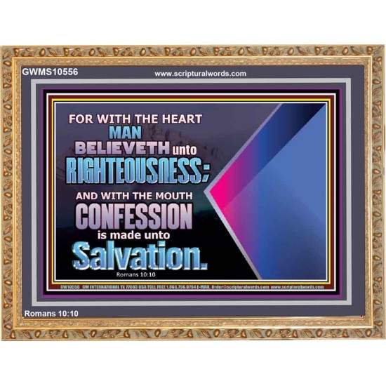 TRUSTING WITH THE HEART LEADS TO RIGHTEOUSNESS  Christian Quotes Wooden Frame  GWMS10556  