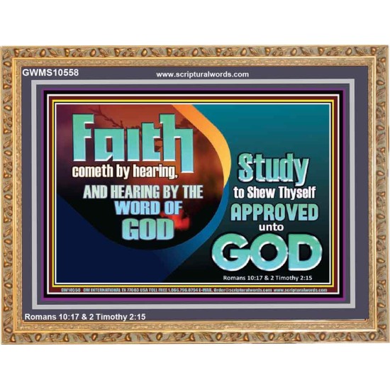 FAITH COMES BY HEARING THE WORD OF CHRIST  Christian Quote Wooden Frame  GWMS10558  