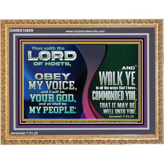 OBEY MY VOICE AND I WILL BE YOUR GOD  Custom Christian Wall Art  GWMS10609  