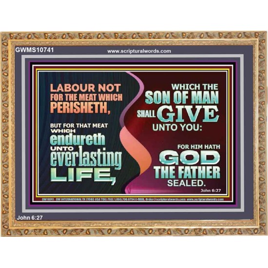 LABOUR NOT FOR THE MEAT WHICH PERISHETH  Bible Verse Wooden Frame  GWMS10741  