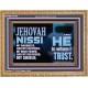 JEHOVAH NISSI OUR GOODNESS FORTRESS HIGH TOWER DELIVERER AND SHIELD  Encouraging Bible Verses Wooden Frame  GWMS10748  