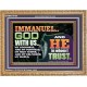 IMMANUEL..GOD WITH US OUR GOODNESS FORTRESS HIGH TOWER DELIVERER AND SHIELD  Christian Quote Wooden Frame  GWMS10755  