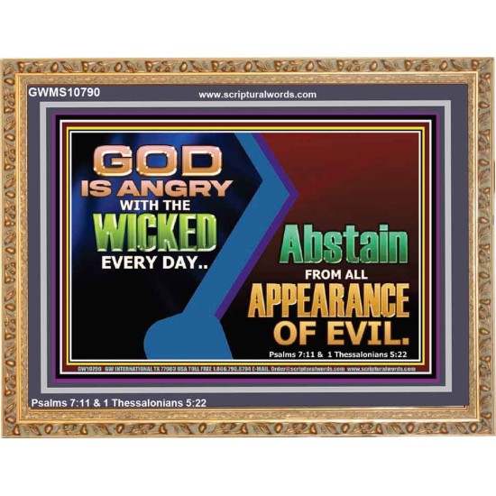 GOD IS ANGRY WITH THE WICKED EVERY DAY  Biblical Paintings Wooden Frame  GWMS10790  