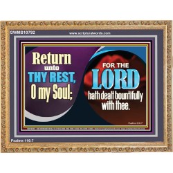 THE LORD HATH DEALT BOUNTIFULLY WITH THEE  Contemporary Christian Art Wooden Frame  GWMS10792  "34x28"