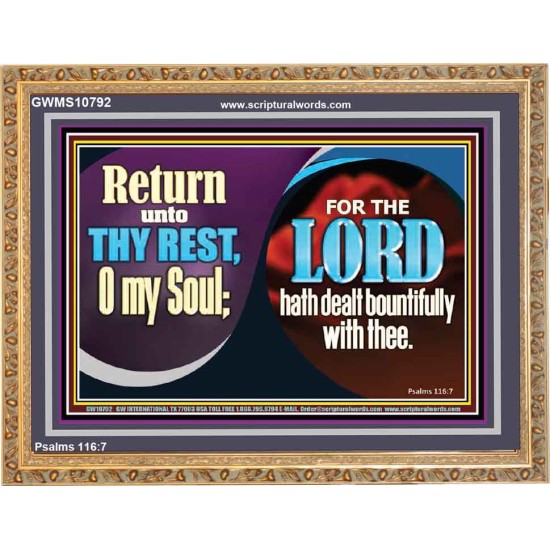 THE LORD HATH DEALT BOUNTIFULLY WITH THEE  Contemporary Christian Art Wooden Frame  GWMS10792  
