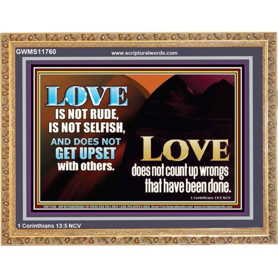 LOVE IS NOT RUDE AND IS NOT SELFISH  Sanctuary Wall Wooden Frame  GWMS11760  