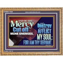 DESTROY ALL THEM THAT AFFLICT MY SOUL FOR I AM THY SERVANT  Righteous Living Christian Wooden Frame  GWMS11926  "34x28"