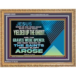 AND THE GRAVES WERE OPENED AND MANY BODIES OF THE SAINTS WHICH SLEPT AROSE  Sanctuary Wall Wooden Frame  GWMS12025  "34x28"