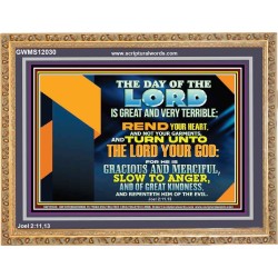 REND YOUR HEART AND NOT YOUR GARMENTS AND TURN BACK TO THE LORD  Righteous Living Christian Wooden Frame  GWMS12030  "34x28"