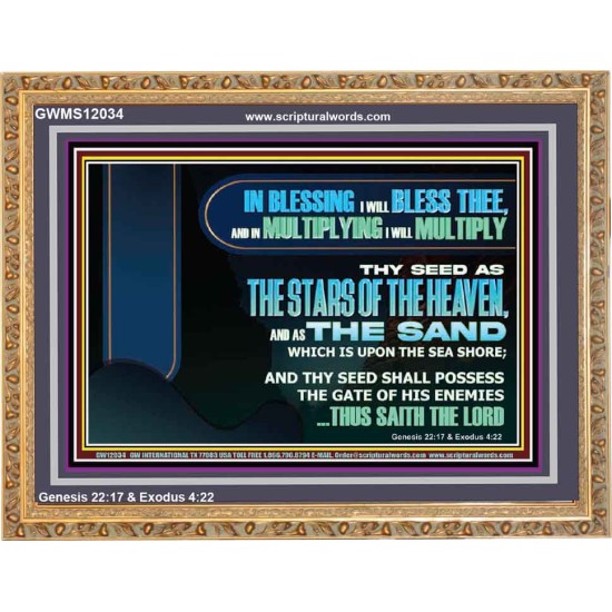 IN BLESSING I WILL BLESS THEE  Sanctuary Wall Wooden Frame  GWMS12034  