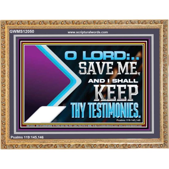 SAVE ME AND I SHALL KEEP THY TESTIMONIES  Wall Décor Wooden Frame  GWMS12050  