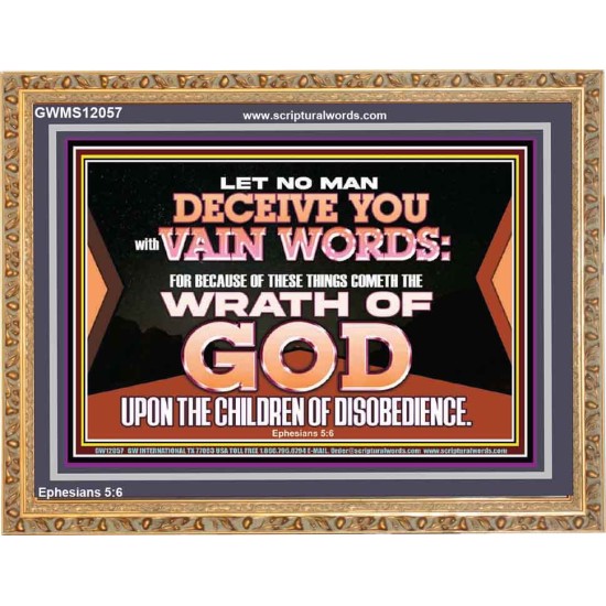 LET NO MAN DECEIVE YOU WITH VAIN WORDS  Scripture Art Work Wooden Frame  GWMS12057  