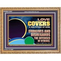 FORGIVES AND DISREGARDS THE OFFENSES OF OTHERS  Religious Wall Art Wooden Frame  GWMS12067  "34x28"