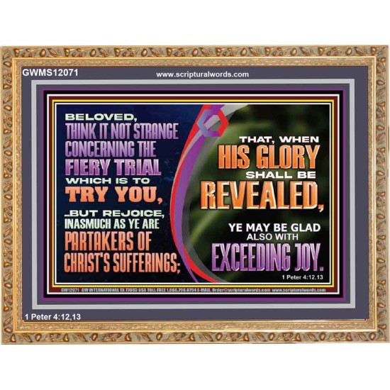 THINK IT NOT STRANGE CONCERNING THE FIERY TRIAL WHICH IS TO TRY YOU  Modern Christian Wall Décor Wooden Frame  GWMS12071  