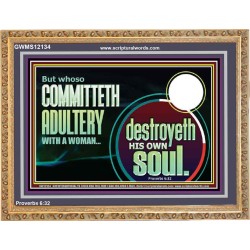 WHOSO COMMITTETH ADULTERY WITH A WOMAN DESTROYED HIS OWN SOUL  Custom Christian Artwork Wooden Frame  GWMS12134  
