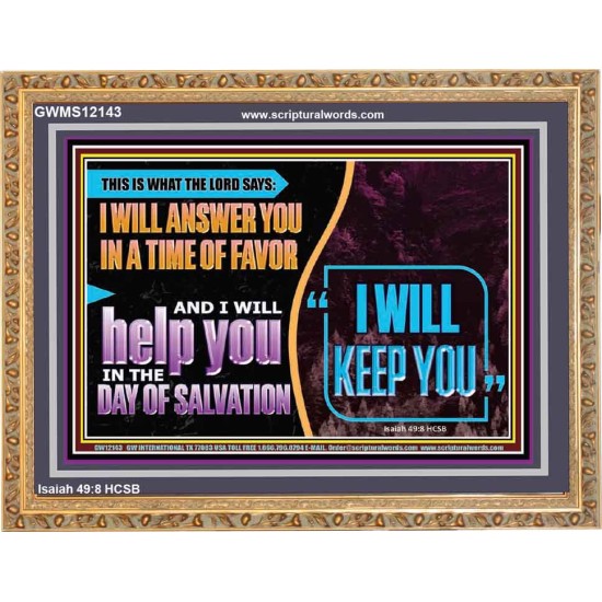 I WILL ANSWER YOU IN A TIME OF FAVOUR  Unique Bible Verse Wooden Frame  GWMS12143  